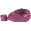 Sėdmaišis su pufu Mega Comfort XXL, dirbtinė oda, slyvų spalvos