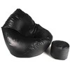 Sėdmaišis su pufu Mega Comfort XXL, dirbtinė oda, juodas