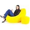Sėdmaišis su pufu Mega Comfort XXL, dirbtinė oda, geltonas