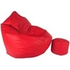 Sėdmaišis su pufu Mega Comfort XXL, dirbtinė oda, raudonas