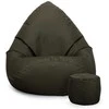 Sėdmaišis su pufu Mega Comfort XXL, kodura, tamsiai žalias