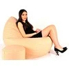 Sėdmaišis su pufu Mega Comfort XXL, kodura, šviesiai rudas