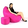Sėdmaišis su pufu Mega Comfort XXL, kodura, fuksijų spalvos