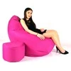 Sėdmaišis su pufu Mega Comfort XXL, kodura, fuksijų spalvos