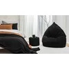 Sėdmaišis su pufu Mega Dot Velour XL, 90x120 cm, juodas