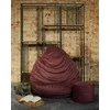 Sėdmaišis su pufu Mega Premium Cloud Velour XXL, 100x130 cm, bordinis