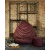 Sėdmaišis su pufu Mega Premium Cloud Velour XXL, 100x130 cm, bordinis