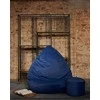 Sėdmaišis su pufu Mega Premium Cloud Velour XXL, 100x130 cm, jūros mėlynas