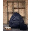 Sėdmaišis su pufu Mega Premium Cloud Velour XXL, 100x130 cm, juodas