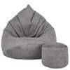 Sėdmaišis su pufu Mega Premium Terra Velour XL, 90x120 cm, pilkas