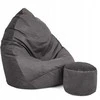 Sėdmaišis su pufu Mega Premium Terra Velour XL, 90x120 cm, grafito