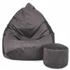 Sėdmaišis su pufu Mega Premium Terra Velour XXL, 100x130 cm, grafito