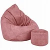 Sėdmaišis su pufu Mega Premium Terra Velour XXL, 100x130 cm, tamsiai rožinis