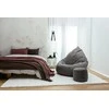 Sėdmaišis su pufu Mega Premium Terra Velour XL, 90x120 cm, pilkas