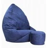 Sėdmaišis su pufu Mega Premium Terra Velour XL, 90x120 cm, tamsiai mėlynas
