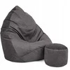 Sėdmaišis su pufu Mega Premium Terra Velour XXL, 100x130 cm, grafito