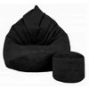 Sėdmaišis su pufu Mega Premium Terra Velour XL, 90x120 cm, juodas