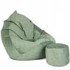 Sėdmaišis su pufu Mega Premium Terra Velour XL, 90x120 cm, mėtų spalvos