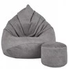 Sėdmaišis su pufu Mega Premium Terra Velour XXL, 100x130 cm, pilkas