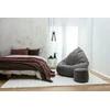 Sėdmaišis su pufu Mega Premium Terra Velour XXL, 100x130 cm, pilkas