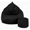 Sėdmaišis su pufu Mega Premium Terra Velour XXL, 100x130 cm, juodas