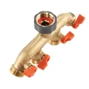 Skirstytuvas Bradas BRASS SOFT 4 kanalų, su 3/4" išor.sr. vožtuvais ir jungtim 3/4" vid.sr. čiaupui