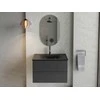 Spintelė Besco Akya Classic 66 cm su praustuvu ir klik-klak, Gun Metal glossy/Gun metal+Juodas matt