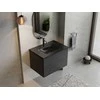 Spintelė Besco Akya Classic 66 cm su praustuvu ir klik-klak, Gun Metal glossy/Gun metal+Juodas matt