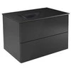Spintelė Besco Akya Classic 66 cm su praustuvu ir klik-klak, Gun Metal glossy/Gun metal+Juodas matt