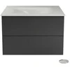Spintelė Besco Akya Classic 76 cm su praustuvu ir klik-klak, Gun Metal glossy/Baltas glossy+Chrome