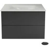 Spintelė Besco Akya Classic 76 cm su praustuvu ir klik-klak, Gun Metal glossy/Baltas glossy+Juodas matt