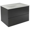 Spintelė Besco Akya Classic 76 cm su praustuvu ir klik-klak, Gun Metal glossy/Baltas matt+Baltas