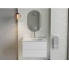 Spintelė Besco Akya Linea 66 cm su praustuvu ir klik-klak, Baltas matt/Baltas matt+Chrome