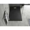 Stačiakampis dušo padėklas Mexen Hugo SMC, 140 x 70 cm, Juodas+Gold