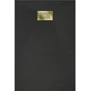 Stačiakampis dušo padėklas Mexen Hugo SMC, 110 x 90 cm, Juodas+Gold