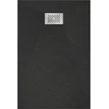 Stačiakampis dušo padėklas Mexen Hugo SMC, 90 x 70 cm, Juodas+Inox