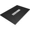 Stačiakampis dušo padėklas Mexen Toro SMC, 100 x 70 cm, Juodas+Inox