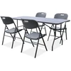 Sulankstomų lauko baldų komplektas CATERING: 180 cm stalas ir 4 kėdės, Graphite Wood