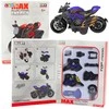 Surenkamas motociklo modelis DIY 1:14, juodas/mėlynas