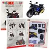 Surenkamas motociklo modelis DIY 1:14, mėlynas