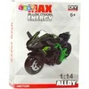 Surenkamas motociklo modelis DIY 1:14, žalias/juodas