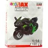 Surenkamas motociklo modelis DIY 1:14, žalias/mėlynas