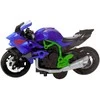 Surenkamas motociklo modelis DIY 1:14, žalias/mėlynas