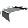 Terasos markizė DELUXE PLUS AUTOMATIC su LED ir jutikliu, 400x300 + 150 cm, Pilkas