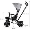 Triratukas su stogeliu Tiny Bike 3in1, pilkas