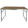Turistinis sulankstomas stalas, 120x60x55-70 cm, medienos spalvos