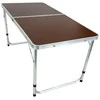 Turistinis sulankstomas stalas, 120x60x55-70 cm, tamsios medienos spalvos