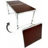 Turistinis sulankstomas stalas, 120x60x55-70 cm, tamsios medienos spalvos