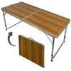 Turistinis sulankstomas stalas, 120x60x55-70 cm, medienos spalvos
