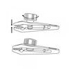 Tvirtinimo klipsai - spaustukai Bradas BUNGEE CORD CLIPS, reguliuojami, 50 vnt., pilki